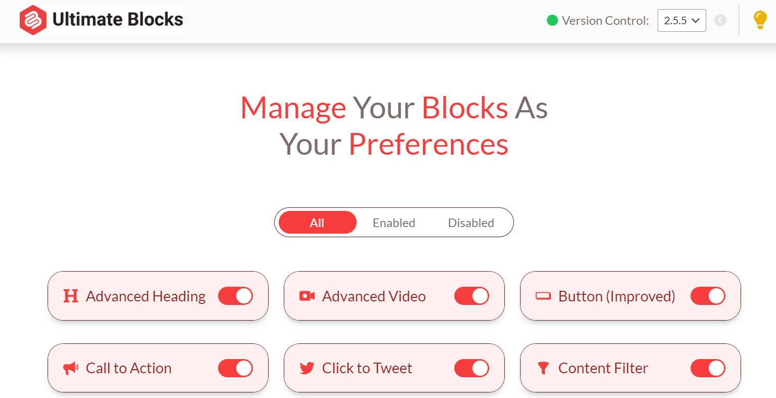 Ultimate Blocks toggle