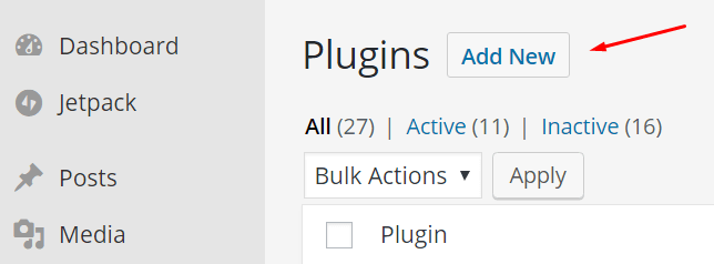 add new plugin in WordPress