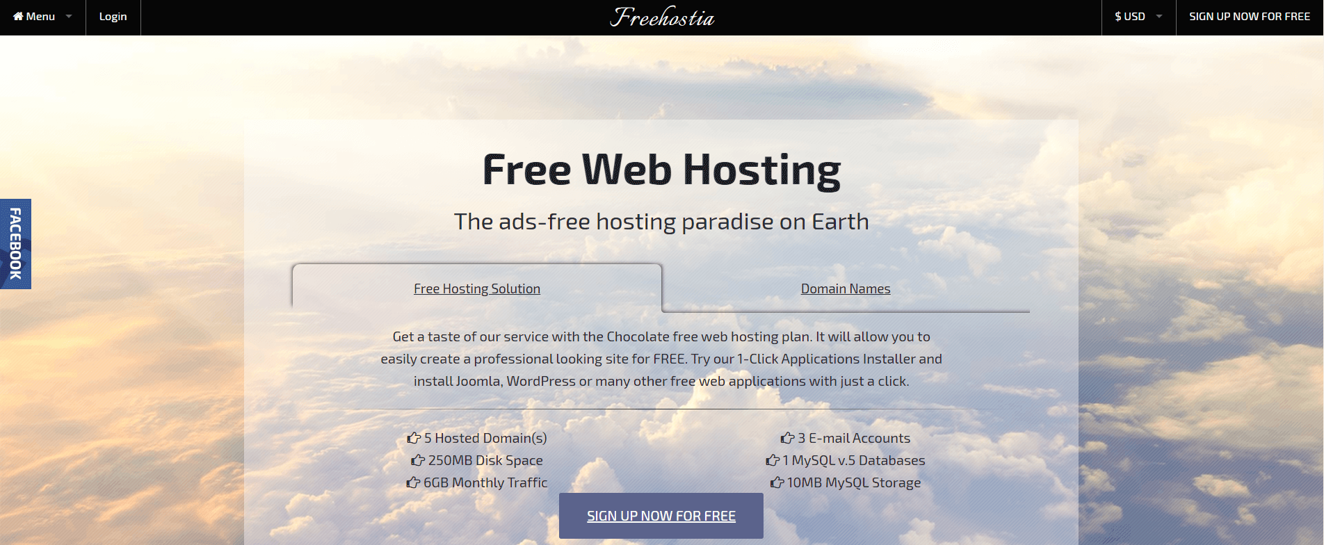 Free web hosting from Freehostia