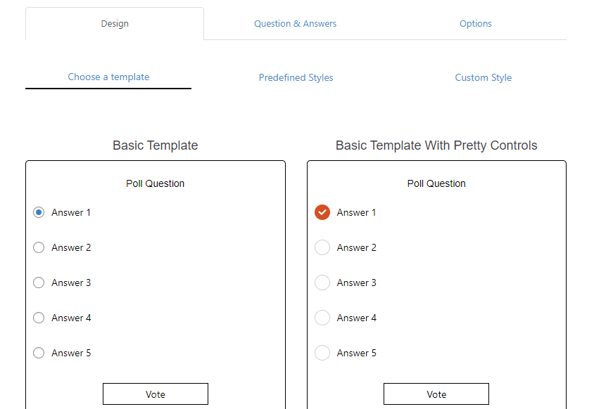 YOP Poll interface.